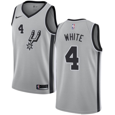 Nike San Antonio Spurs #4 Derrick White Silver Youth NBA Swingman Statement Edition JerseyV